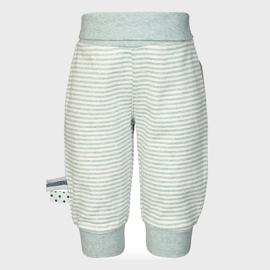 OrganicEra Bio-Babyhose mit Gummiband, Aqua gestreift