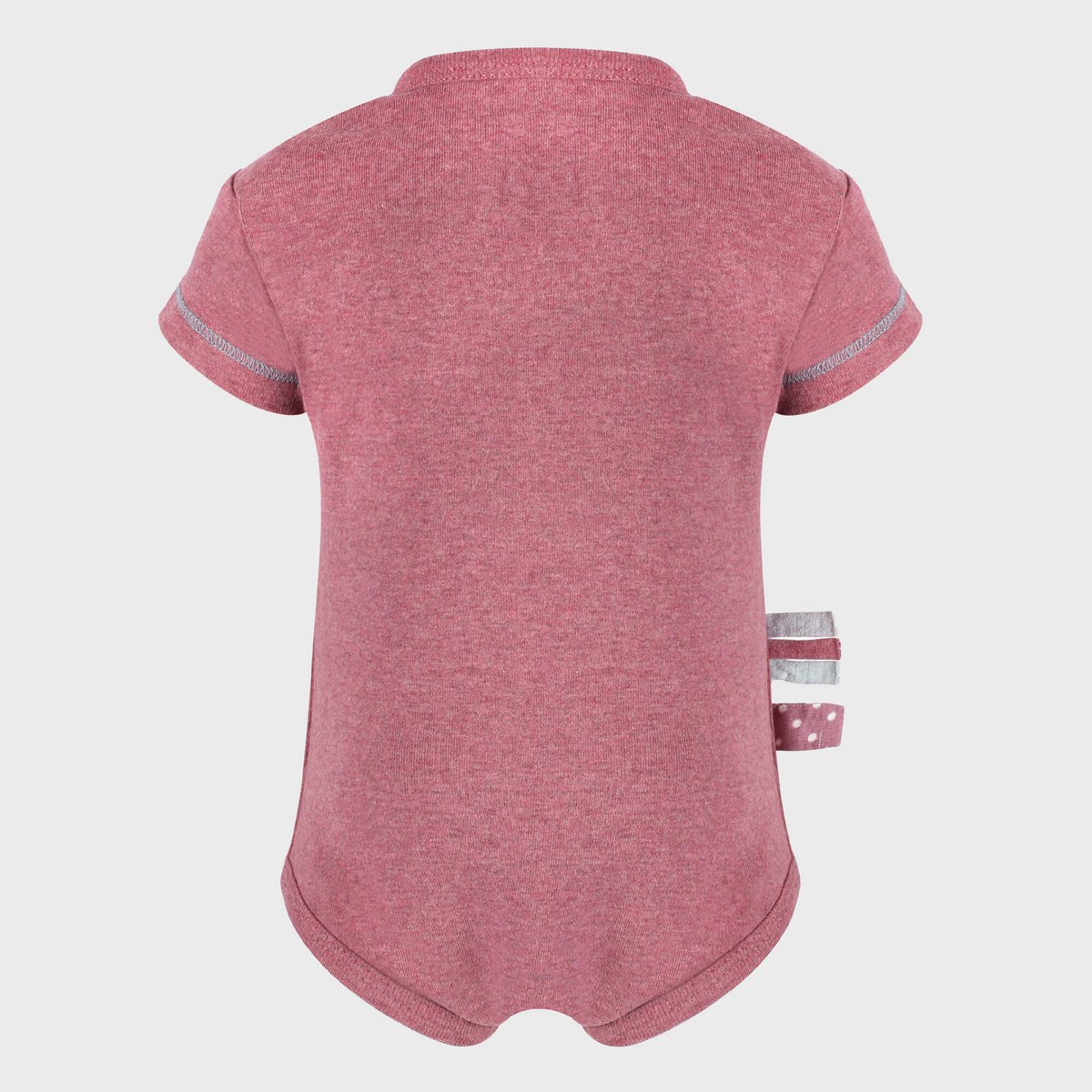 Body a maniche corte per neonati in tessuto biologico Bordeaux – Tessuto a coste morbido & Scollatura a fessura