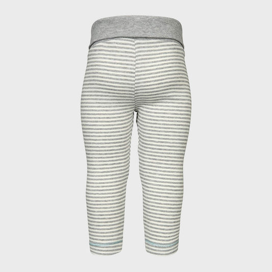 Bio Baby Leggings Grau Gestreift – Unisex Rippstrick – Detailansicht 2