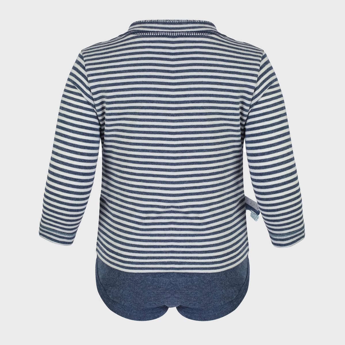 OrganicEra Organic Baby L/S T-Shirt Body, Indigo gestreift