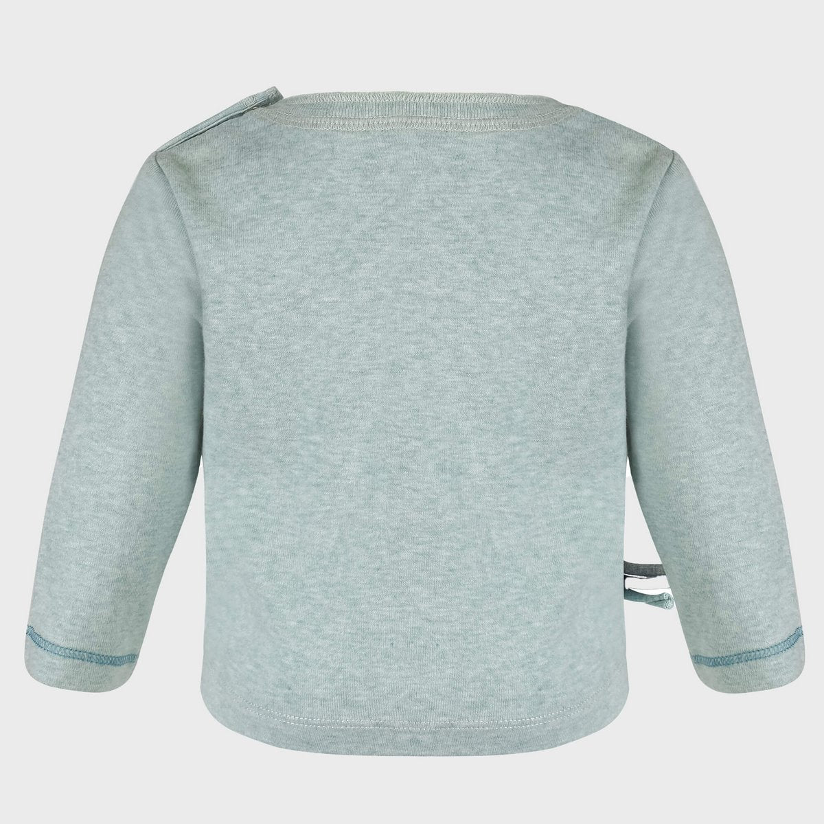 Maglietta a maniche lunghe per neonati in cotone biologico, acquamarina – morbida & Elastico per il massimo comfort